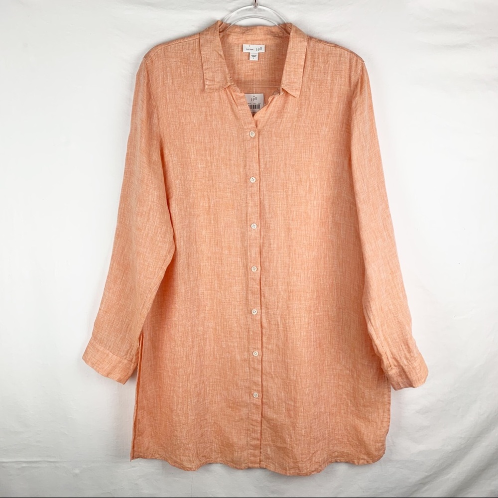 J. Jill Peach Button-Up Tunic